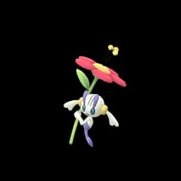 Sprite chromatique en jeu de Floette (Red) dans Pokémon GO
