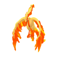 Sprite brilhante do jogo Pokémon GO de Moltres (Galarian)