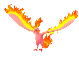 Sprite chromatique en jeu de Sulfura dans Pokémon GO