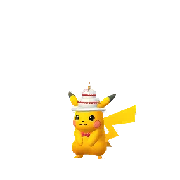 Sprite chromatique en jeu de Pikachu (Anniversary 2022 Noevolve) dans Pokémon GO
