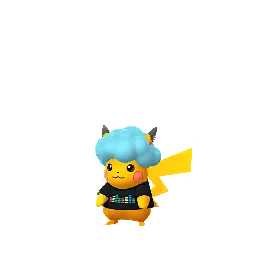 Sprite variocolor del juego Pokémon GO de Pikachu (Anniversary 2026 Malaysia 01)