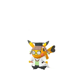 Sprite variocolor del juego Pokémon GO de Pikachu (Doctor)
