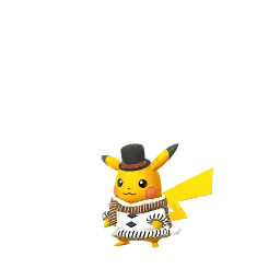 Sprite brilhante do jogo Pokémon GO de Pikachu (Winter 2020)