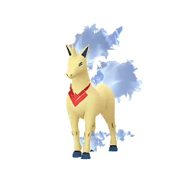 Sprite chromatique en jeu de Galopa (Spring 2023 Valor) dans Pokémon GO