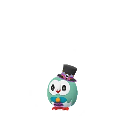 Sprite cromatico di gioco Pokémon GO di Rowlet (Fall 2024)